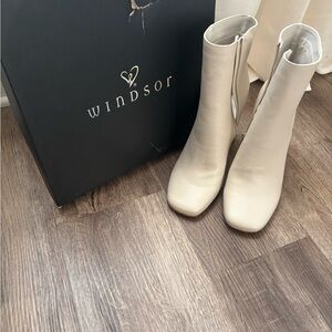 Windsor Cream Ankle Booties
